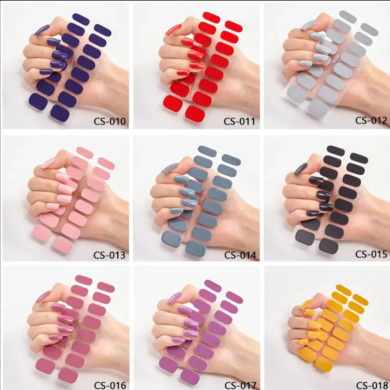 16 Pieces Self-Adhesive Nail Polish Stickers - 25 Colors