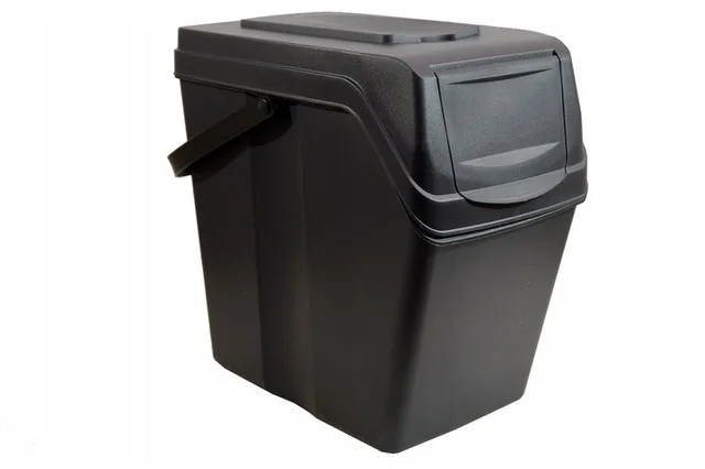 Juego de 4 cubos de reciclaje 100L Prosperplast Sortibox de plastico en  color gris