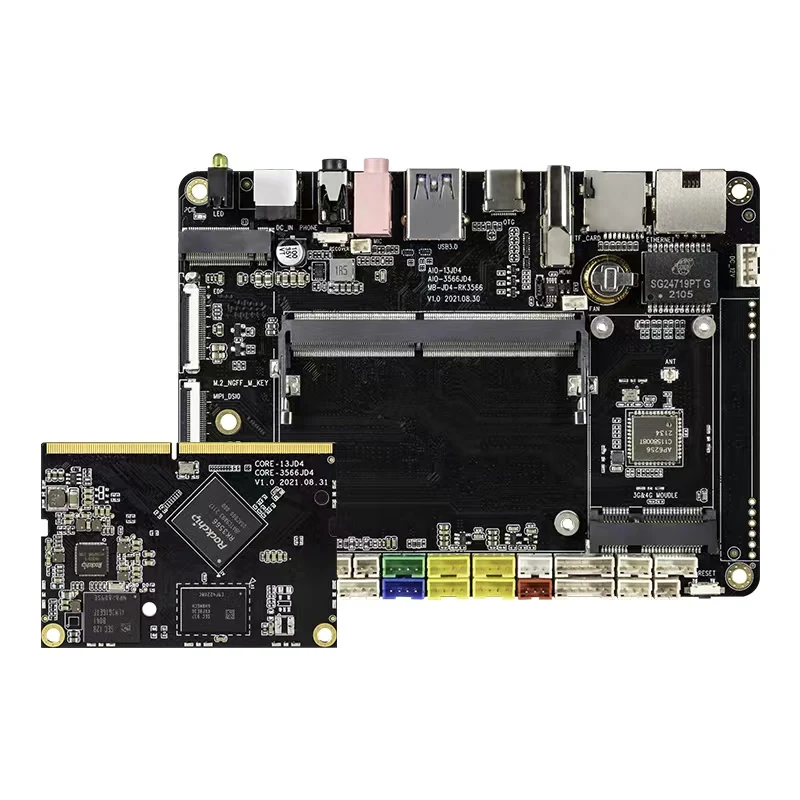 Smartfly AIO-3566JD4  ھ 64 Ʈ Cortex-A55 AI   2G + 32G 5GHz   WiFi  ȵ̵, ,  + QT