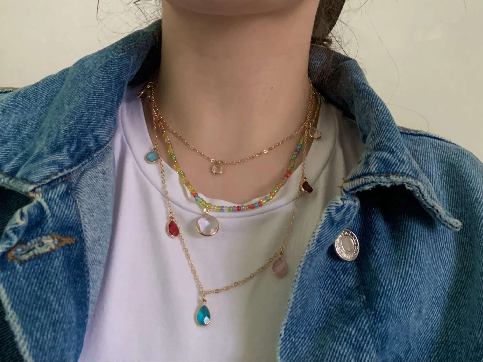 Bohemian Multilayer Beaded Necklace With Tassels & Crystal Pendant