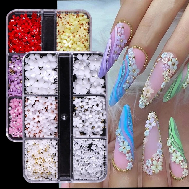 Buy Secret Lives Acrylic Press on Artificial Designer Fake Nails Extension  Wine Red Color White 3D Flower and Golden Pearls 24 pcs Set with Manicure  Kit Online at Best Prices in India -