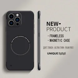 Frameless Matte Magnetic Wireless Charging Hard Case - Solid Color for 14 (Black)