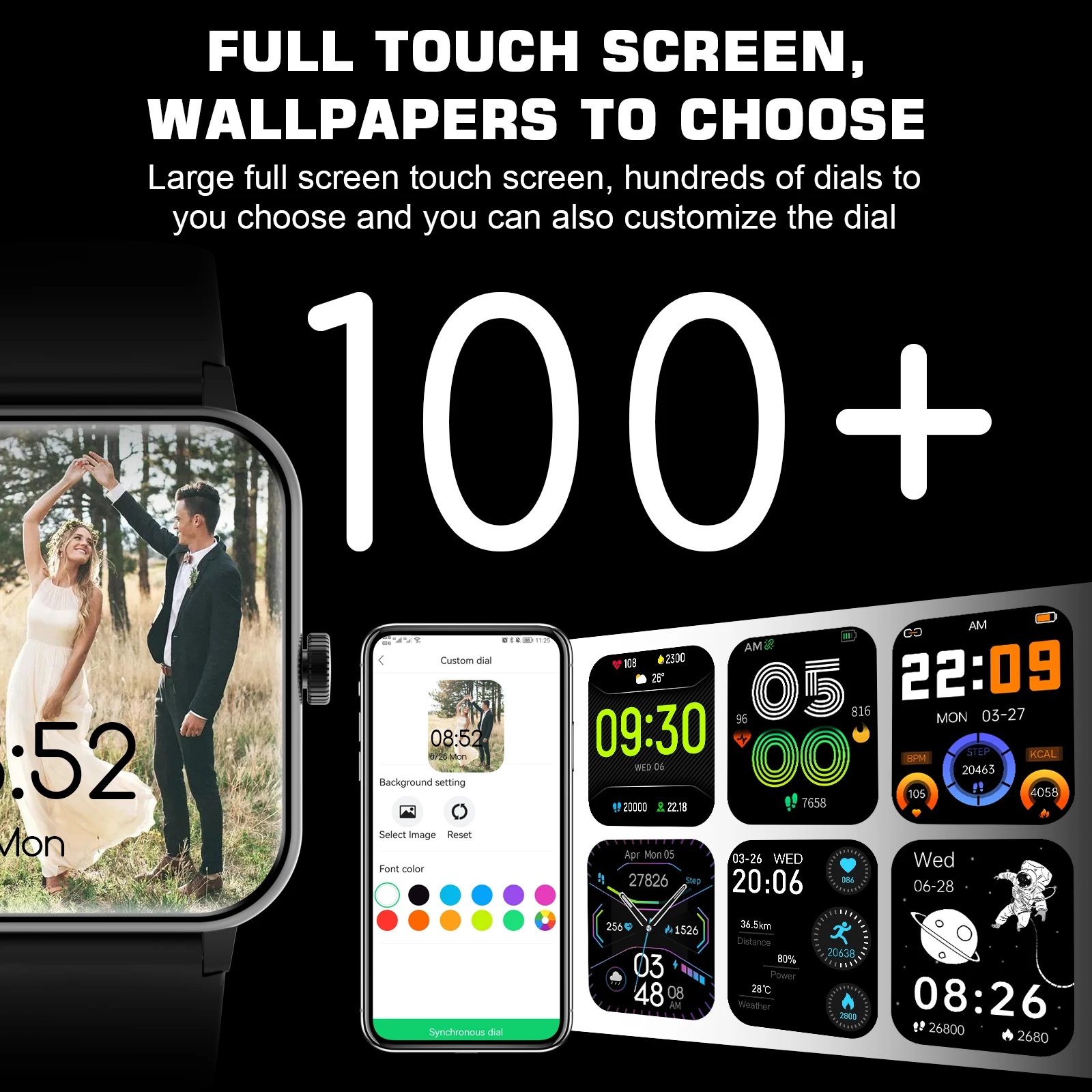 Blackview Smartwatch 1.69 ġ ȭ ɹڼ IP68  Ʈ ġ   ȵ̵ IOS ȭ