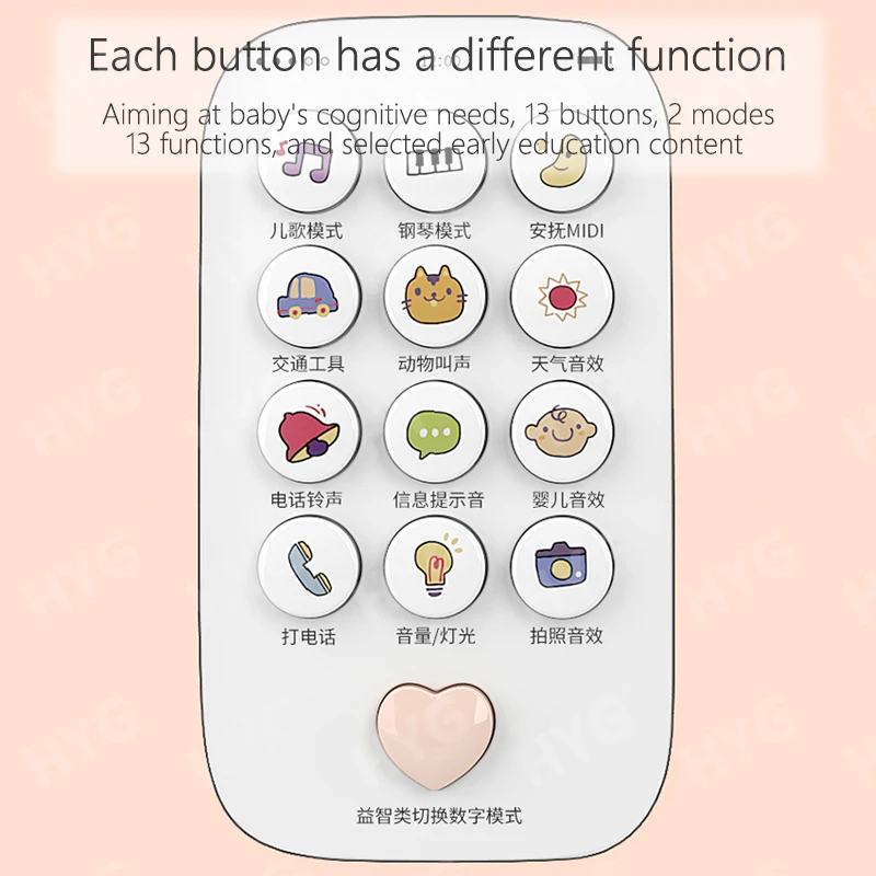 Early Education Toys Baby Phone Toys Cute Telephone Teether Musical Voice Toy Early Educational Learning Machine Electronic Children Cellphone Gifts