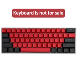 Premium Black and Red PBT Backlit Keycap Set - OEM Height (Black Red 104 Key)