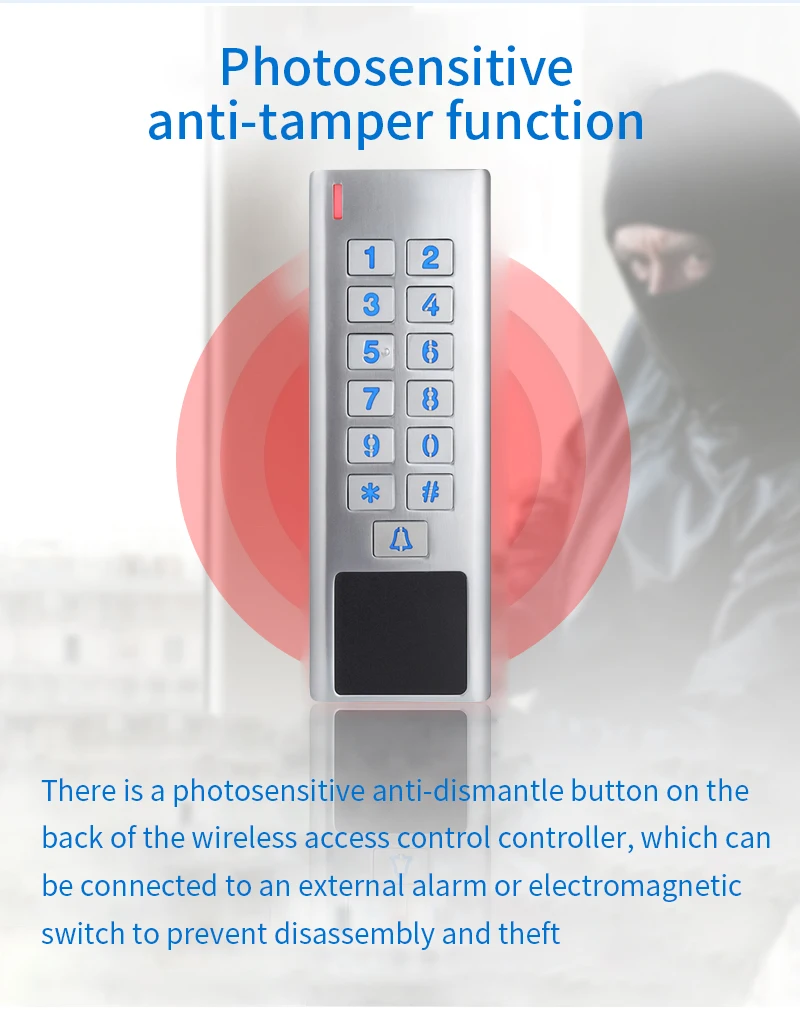 IP67 Waterproof 433Mhz AC 100V~240V Wireless Access Control Kit Electronic Lock
