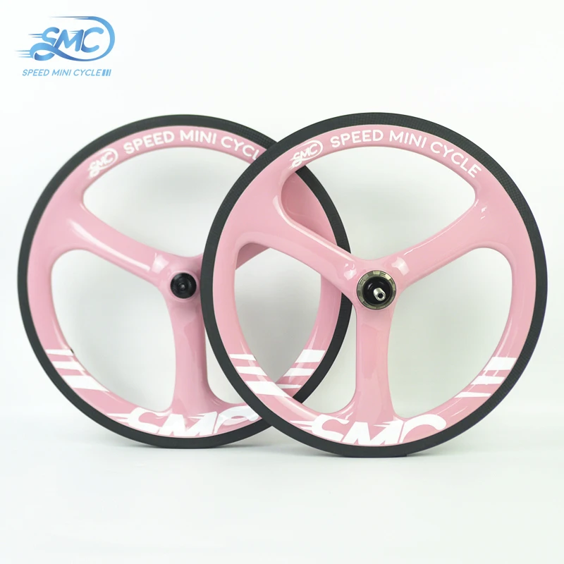 

SMC GOVAN-349-TW2 SMC 16 inch 349 Baby Pink Tri-spokes carbon wheels for City Folding Bike 2-speed 3/4-speed