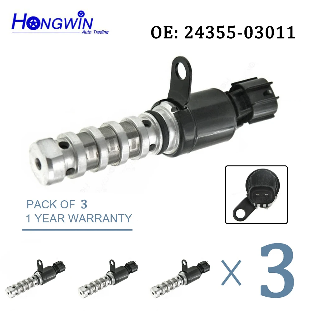 

3 PCS Engine Variable Valve Timing VVT Solenoid Control For Hyundai i10 i20 Kia Said Picanto Rio 1.0 1.2 24355-03011 2435503011