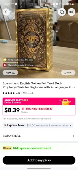 Golden Foil Tarot Cards – Spanish & English Bilingual Deck