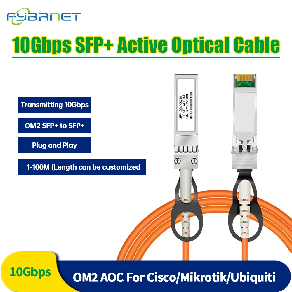 10GBPS SFP+ to SFP+ AOC OM2 3M/5M/7M LSZH 10G Active Optical SFP Cable for Cisco,MikroTik,Ubiquiti,H3C Fast iber optic switch