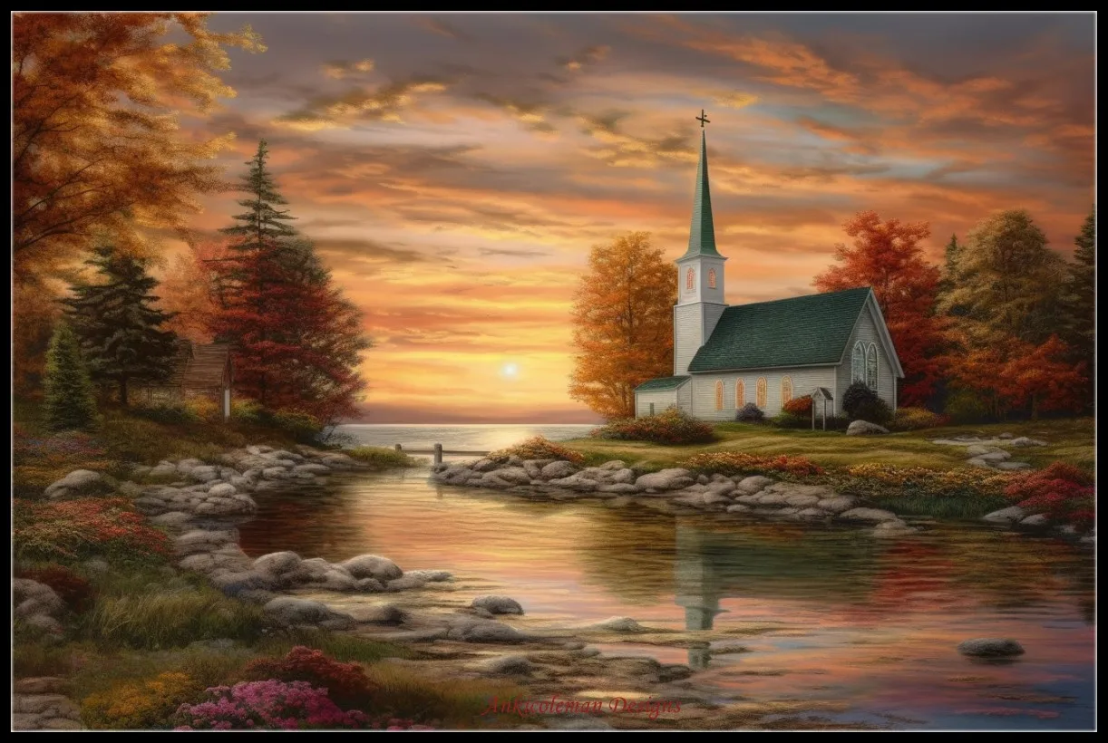 

Наборы для вышивки крестиком 14 ct DMC, декоративные элементы ручной работы «сделай сам», «Часовня от Bay»