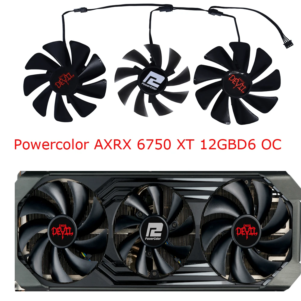 Cooler,Refrigerador GPU,ventilador placa de vídeo,Para PowerColor Red
