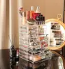 Set of 4 clear stackable organizers. 11 drawers total for cosmetics or skincare. Vanity-friendly design. 4