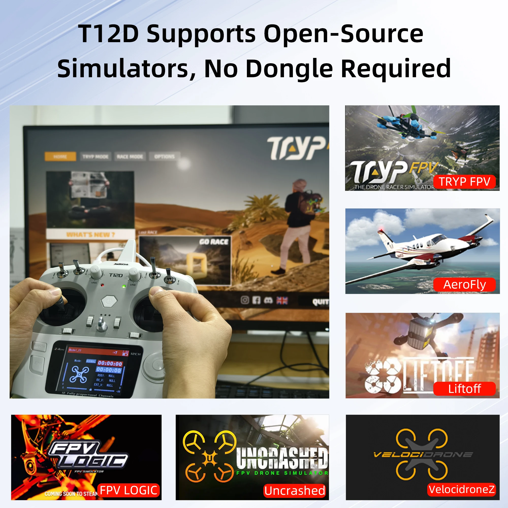 Radiolink T12D ELRS 12 Channels Transmitter,Receiver R12F,External