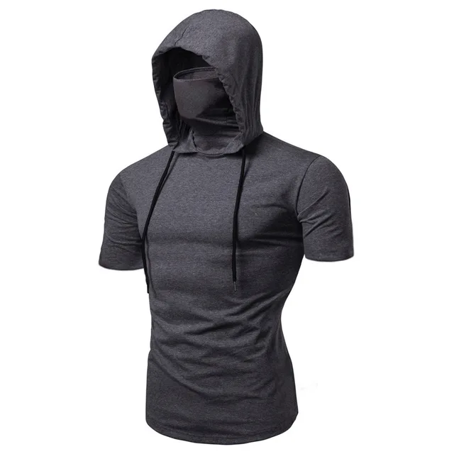 Sudadera fina de manga larga con capucha para hombre, sudadera con máscara de empalme informal, Sudadera con capucha de máscara grande, Tops con capucha para ciclismo, novedad - Imagen 3