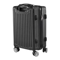 Set de 3 Valises de Voyage, Valise Rigide en ABS, Lot de 3 valises avec roulettes Pivotantes 360°, Serrure à Combinaison, Noir 3