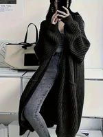 Women's Solid Open Front Knit Cardigan with Pockets - Casual Long Sleeve Sweater for Comfortable Layering 2