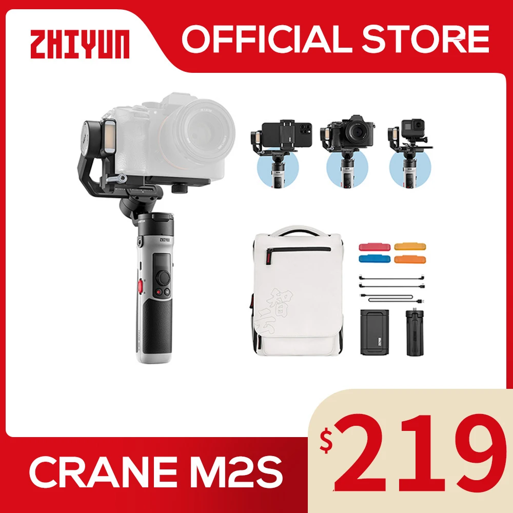 Zhiyun Official Crane M2s 3axis Mirrorless Cameras Gimbal Handheld