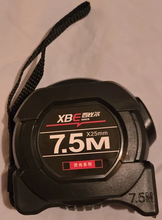 Self locking Steel TapeHigh precision Thickened measure black Fluorescent tape 5M Wear-resistant Fall resistant Measuring Tape photo review