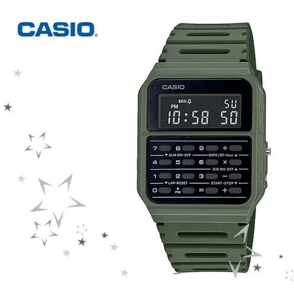 Casio Clock Calculator Ca-53Wf-3B Green-Alarm-Chronometro