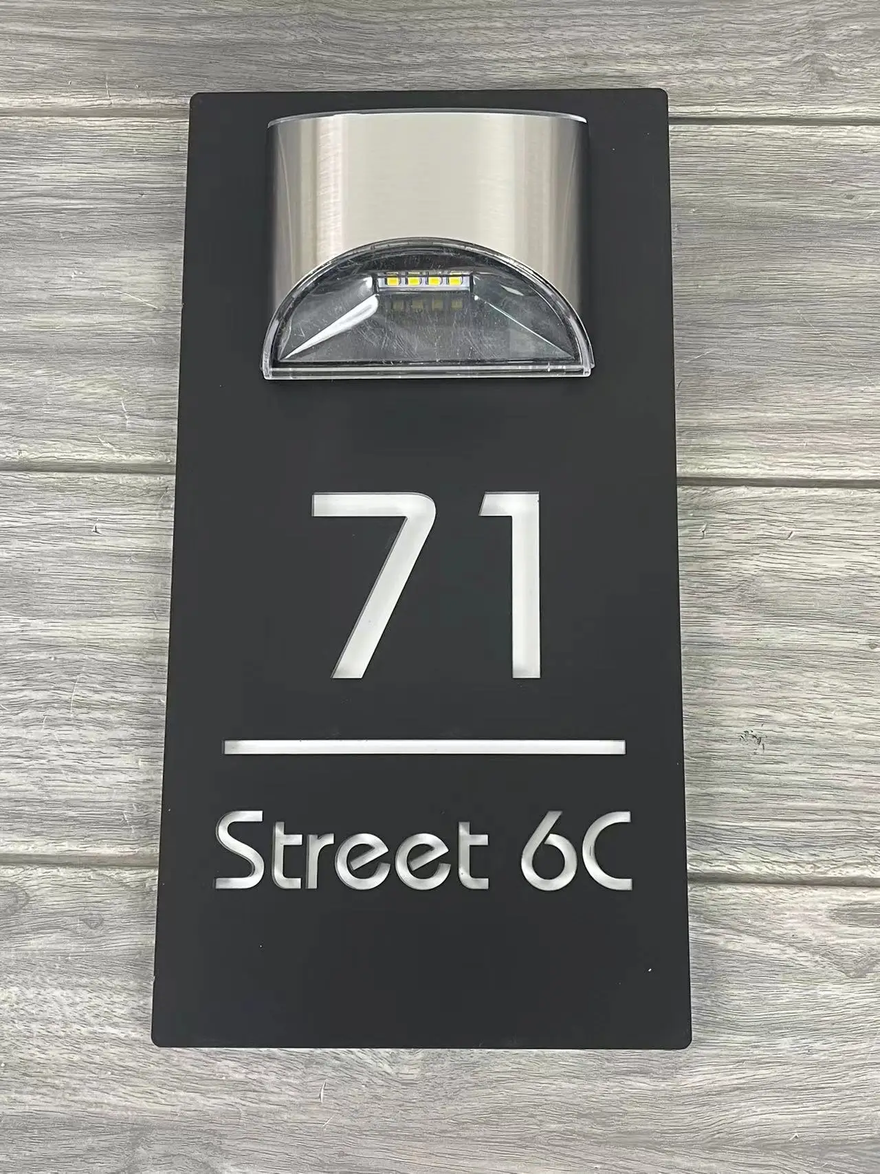 Description Picture 6 of itemPersonalized Solar House Sign Led Modern Door Number Plaque Laser Cutting Contemporary House Plate