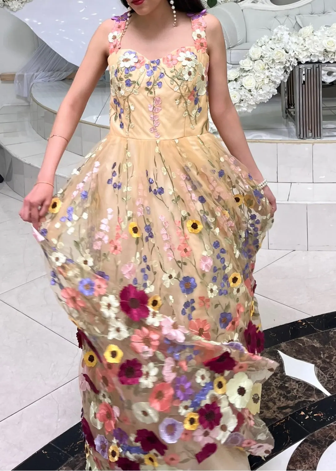 Floral ball gown wedding dress photo review