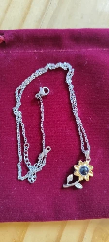 Sunflower Necklace with Picture Pendant