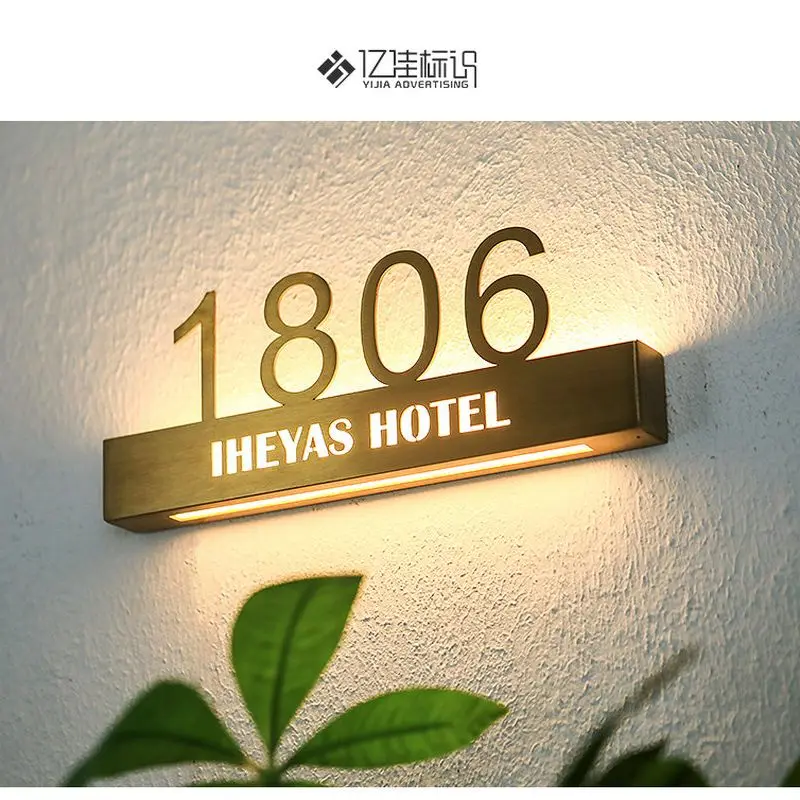 

DIY creative Customize shining MODERN DOOR NUMBER / ADDRESS PLAQUE GLASS light OUTDOOR HOUSE office CLUB BAR SIGN