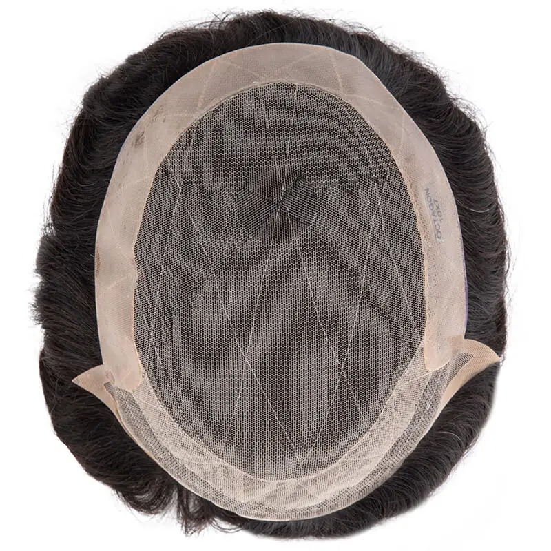 Male Hair Prosthesis Natural Human Hair Toupee Men&rsquo;s Wig 130% Density human hair toupee