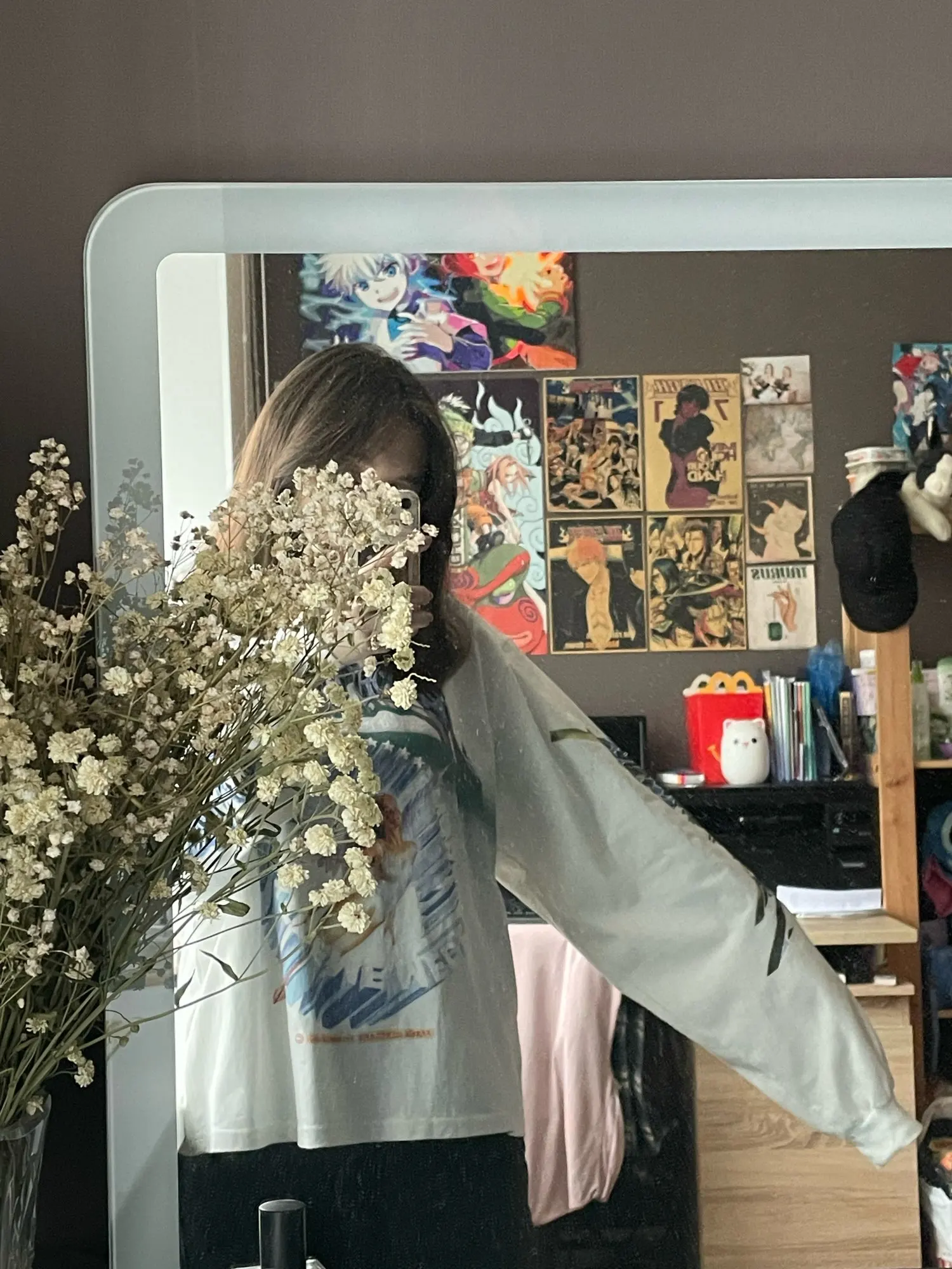 Aooo Oversized Long Sleeve T-Shirt Lサイズ Women Long Sleeve Retro Graphic Tees Top Angel Shirt Clothes