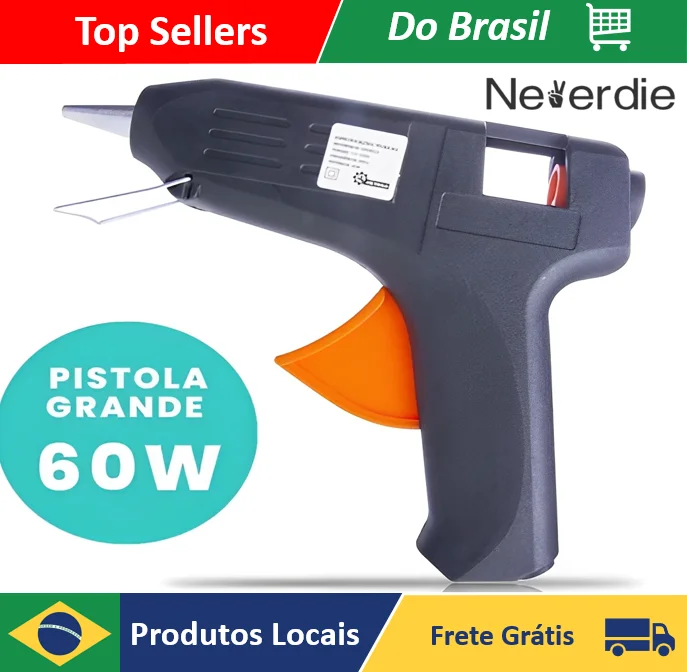 Pistola Cola Quente Bivolt 40w Botão Liga Desliga 110V/220V - Neverdie Store