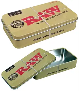 Rolling Tray Metal Tin Box Smell Proof Cone Case Tube Combo