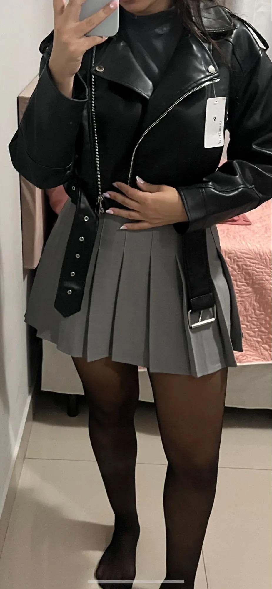 Ailegogo Faux Leather Short Jacket photo review