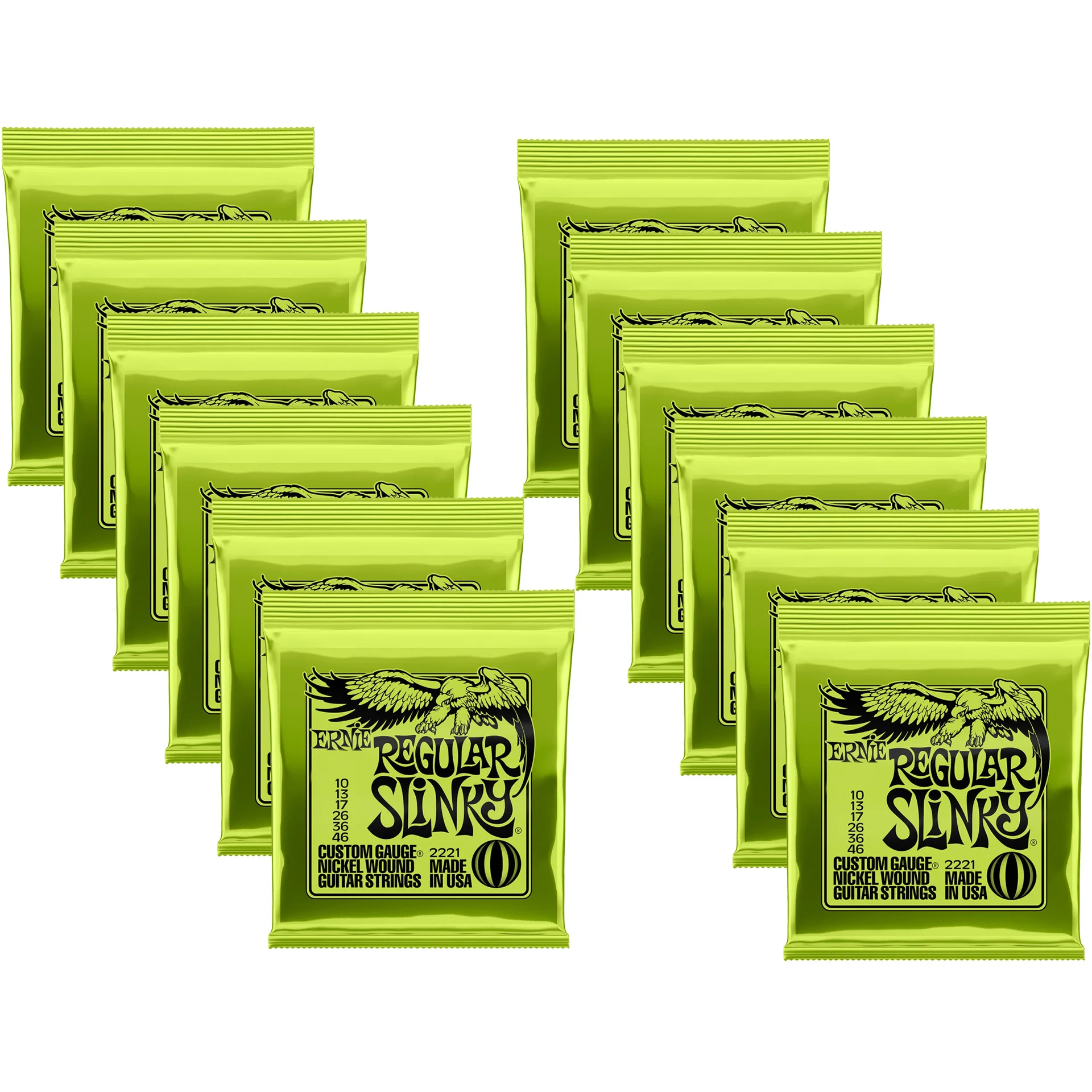 Ernie Ball 2221 Nickel Slinky Lime Guitar Strings Replica - Buy 10, Get 2 Free