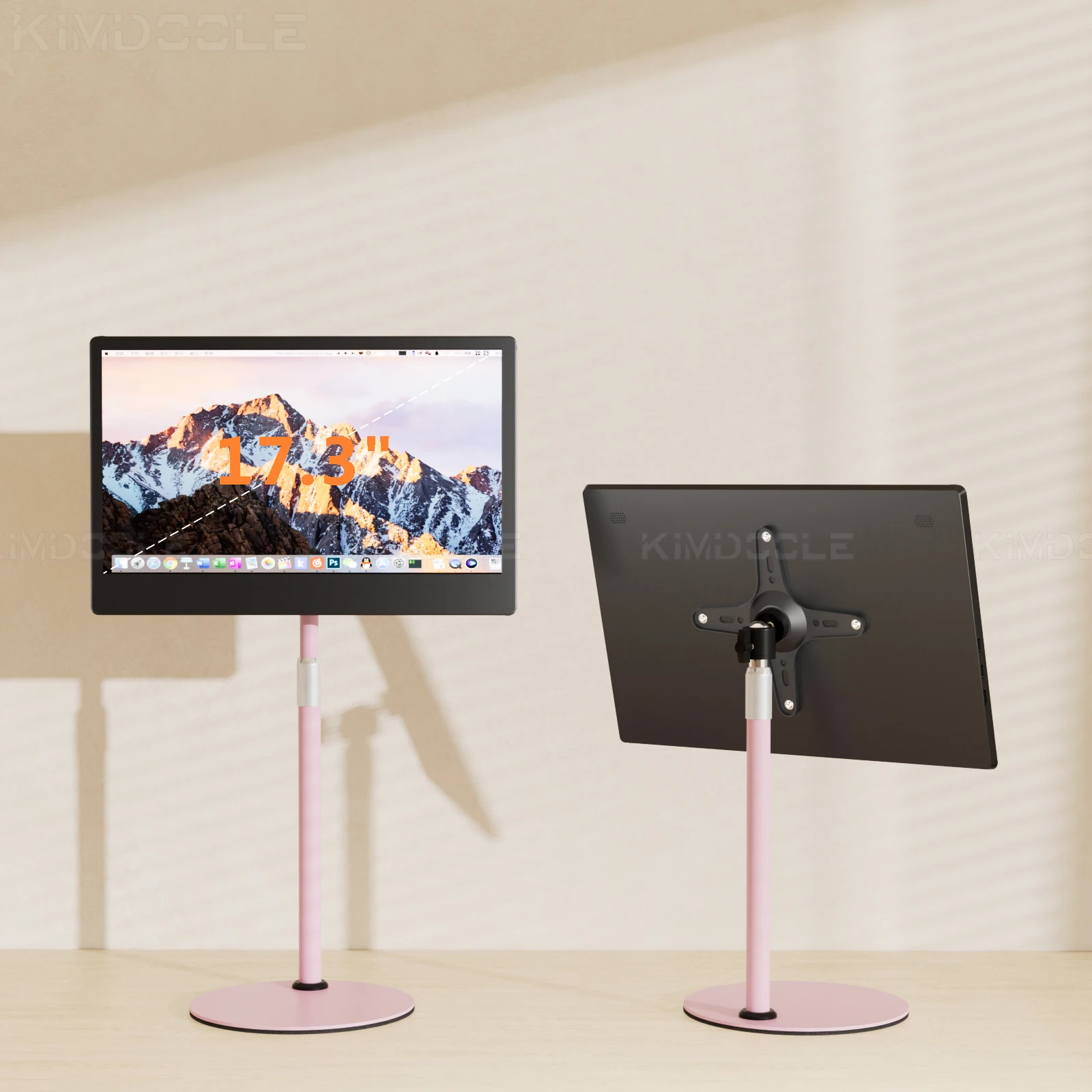 Kimdoole-altura Ajustável Vesa Monitor Stand Tablet Portátil em pé Baixo Perfil Desk Mount até 18 - Imagem 3