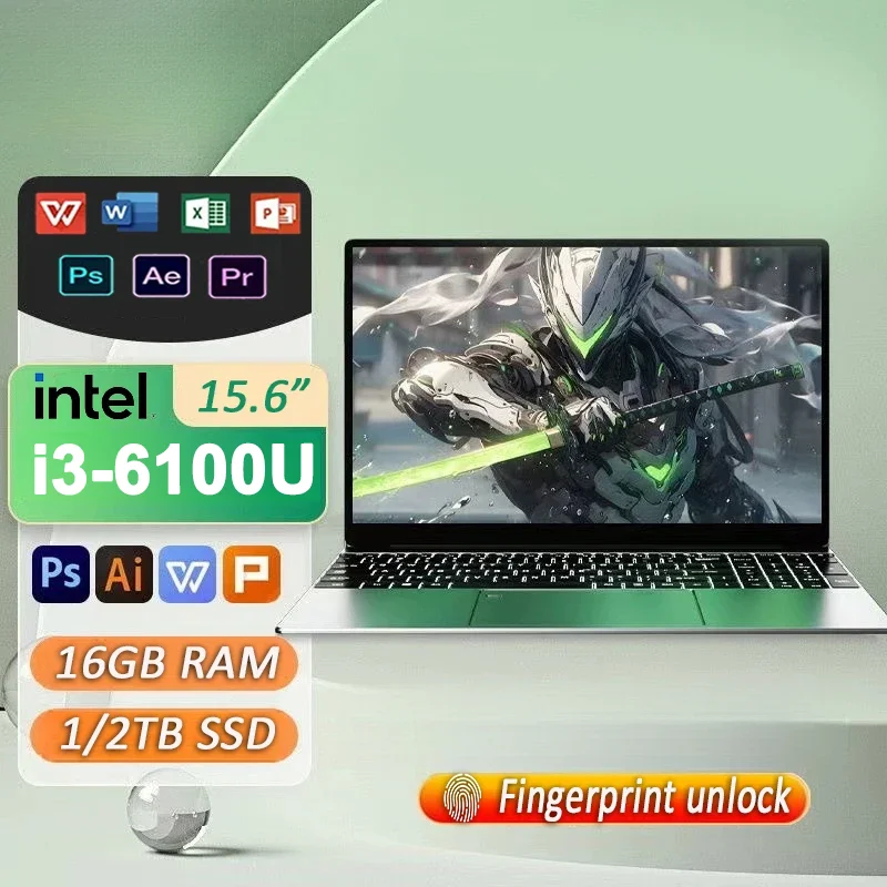 Computadora portátil FUCHU de 15.6 pulgadas con Intel Core i3-6100U, Windows 11 Pro, 16 GB de RAM DDR4, SSD de 1 TB, computadora portátil para oficina y estudio.