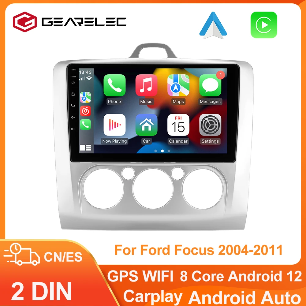 2 Din Android 12 Autoradio Per Ford Focus Exi Mt At 2004-2011 Lettore Multimediale Carplay Android Auto Gps 2 Din Autoradio