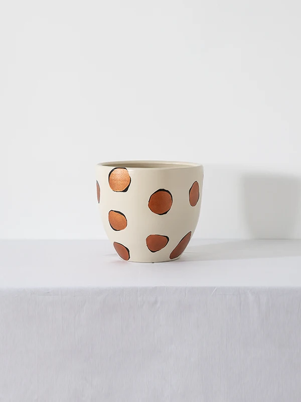 

EWP Saturn Ceramic Round Patterned Modern Handmade Special Design Ceramic Flowerpot
