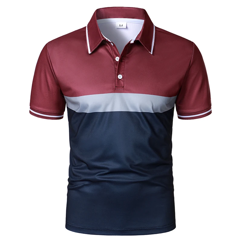 Men's Golf Shirt Work Casual Lapel Short Sleeve Basic Modern Stripes Patchwork Buttons Summer Spring Regular Fit Golf Shirt 6 A35b1f28ed8434f1db74670df5dc000e5S