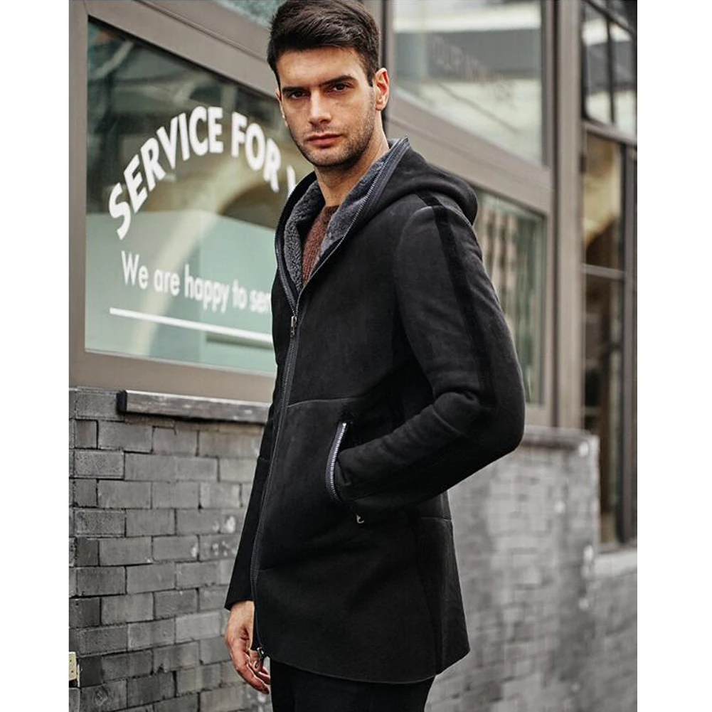 Denny&Dora Mens Shearling Jacket Turkey Shearling Jacket Super Thin