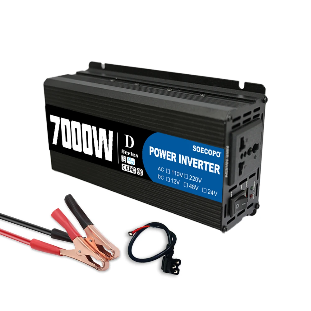 SOECOPO Portable énergie solaire maison Camping 7000W système solaire ensemble 2 × 600W panneaux DC 12 à AC 110V/220V onduleur 100A contrôleur