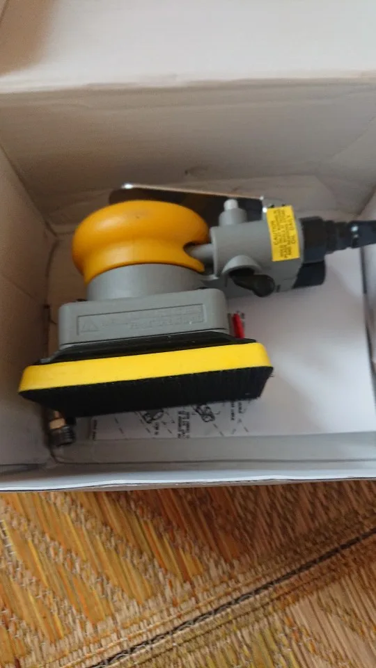 HIFESON Grindering Machine Car Air Sander Polisher With 20Pcs Sandpaper Pneumatic Cars Polishing Grinder Tool Square 70*100mm photo review