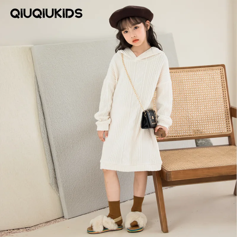 

Autumn Spring Baby Kids Girls Dress Daughter Outfits Long Sleeve Knee Length Straight Dresses For Teen Girl Casual Sweater