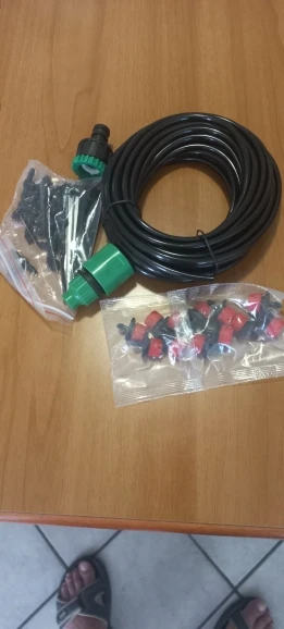 Micro Drip Irrigation System Portable 20M Automatic Watering with Adjustable Drippers Misting Watering Kits Garden Hose photo review