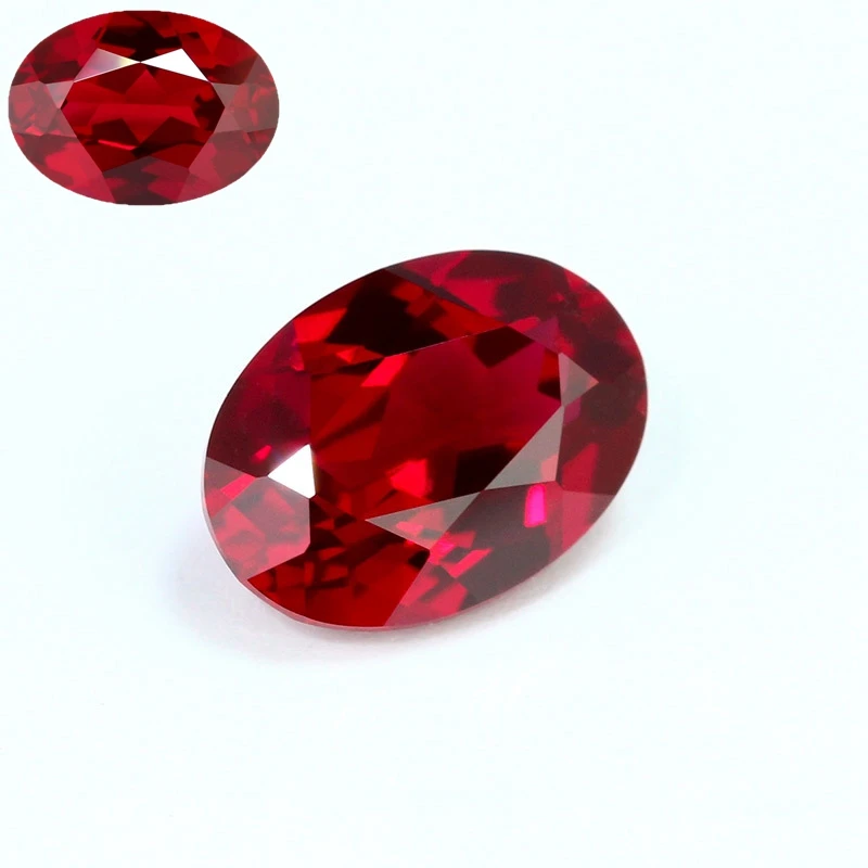 Pretty Ruby Gem Oval Faceted Cut VVS Loose Gemstone UV Test Ruby for Jewelry Making Materials 4