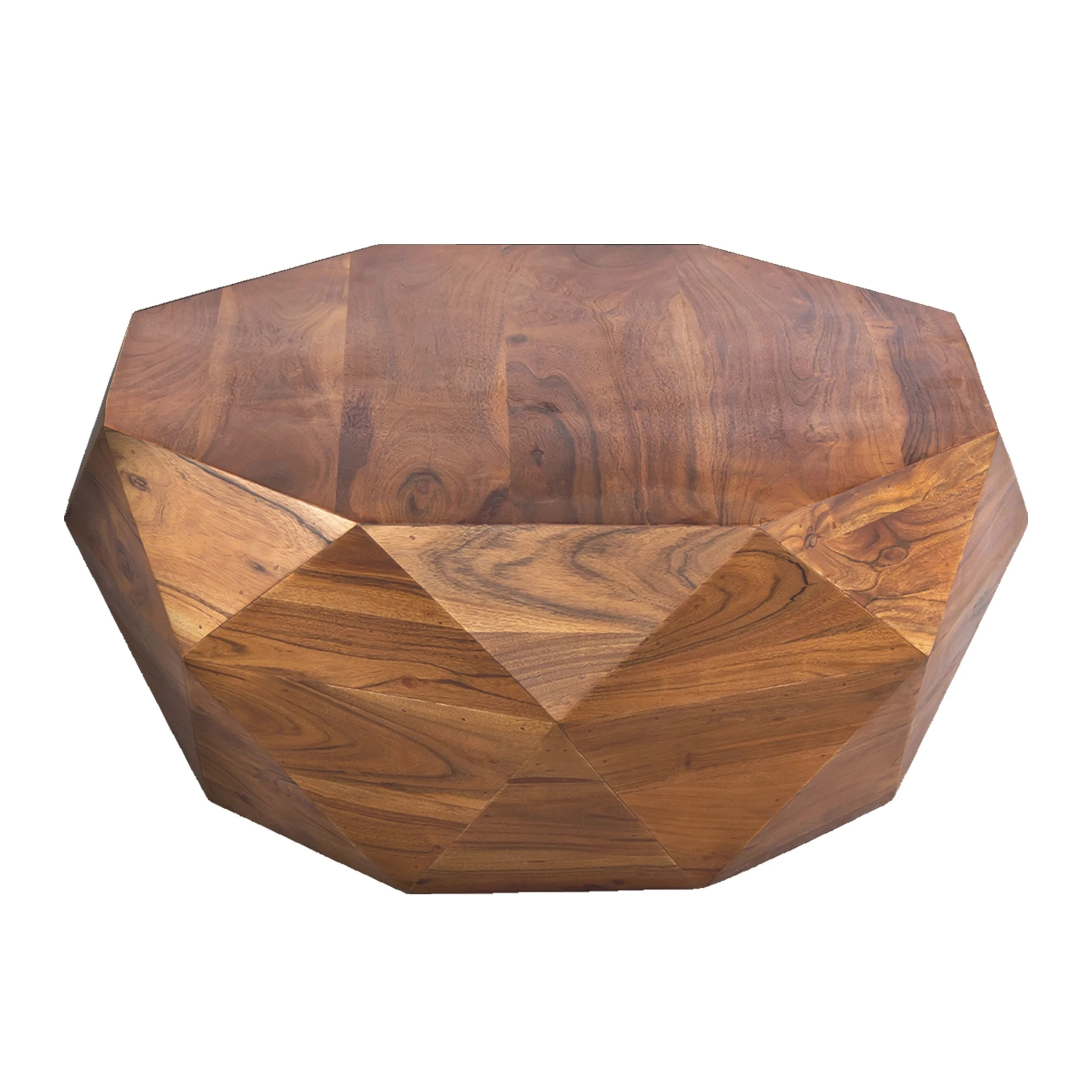 

[Flash Sale]Diamond Shape Acacia Wood Coffee Table Center Table With Smooth Top Dark Brown Ideal for Living Room[US-Stock]