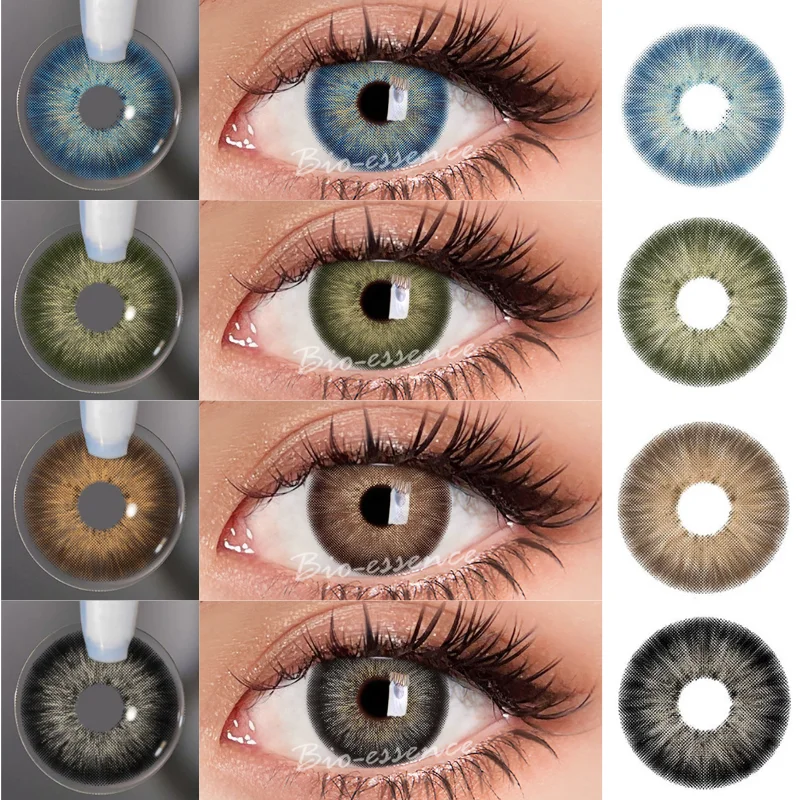 Bio-essence – Lentilles De Contact Colorées, Look Naturel, Marron, Bleu ...
