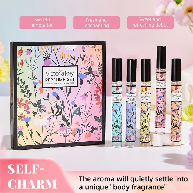 Coffret de 5 sprays parfumés pour cheveux et corps, parfum floral riche, 10 ml, senteur longue durée, cadeau pour femme, coffret cadeau pour les fêtes, magnifique 1