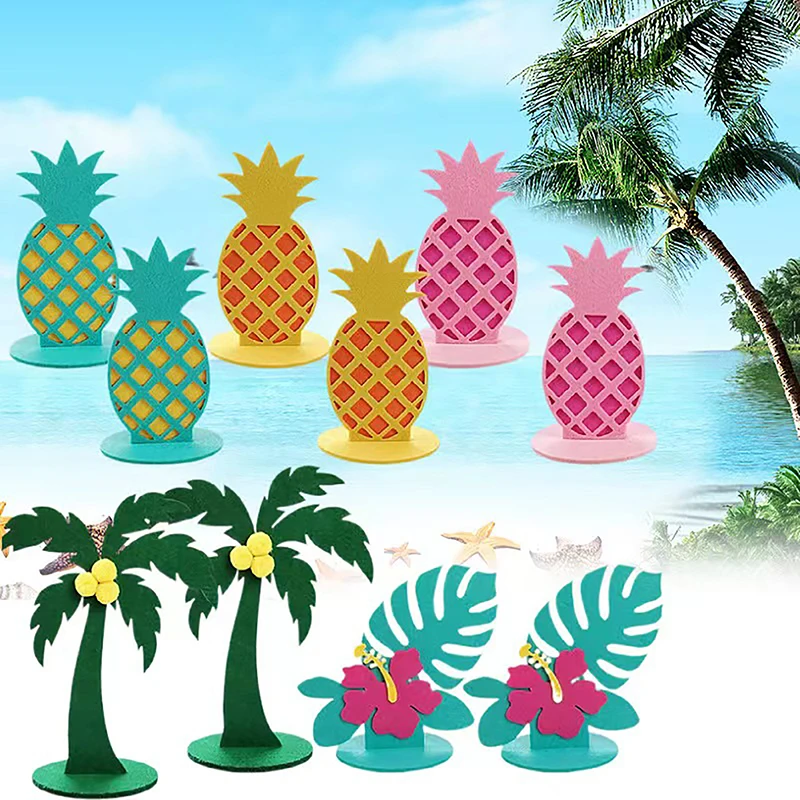 2 Pezzi Summer Felt Table Decor Tropical Decor Garden Ananas Flamingo Decor Hawaiian Party Fiesta Theme Party Table Setting