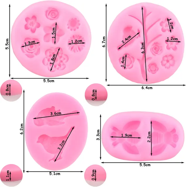 Barkács Madár Szilikon Formák Méh Daisy Virág Fondant Penész Fa Ág Torta Dekorációs Szerszámok Sütés Csokoládé Cukorkás Gyanta Agyag - Image 2